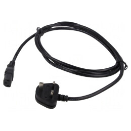 Cablu Alimentare 3x1mm2 BS 1363 la IEC C13 PVC 2.5m Negru | Electronic-mag.ro | Componente Electronice