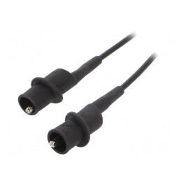 Cablu de măsurare 10A cu clemă crocodil neagră | Electronic-mag.ro | Componente Electronice