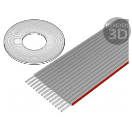 Cablu bandă 1mm litat Cu neecranat PVC gri 14x28AWG | Electronic-mag.ro | Componente Electronice