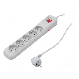 Prelungitor cu Protecție la Supratensiune, 5 Prize, 10A | Electronic-mag.ro | Componente Electronice