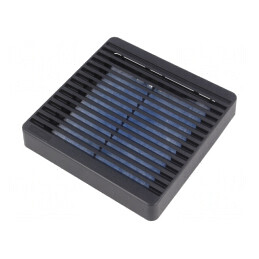 Protecție plastic neagră 120x120mm IP54 cu filtru și șurub | Electronic-mag.ro | Componente Electronice