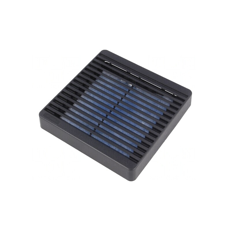 Protecție plastic neagră 120x120mm IP54 cu filtru și șurub | Electronic-mag.ro | Componente Electronice