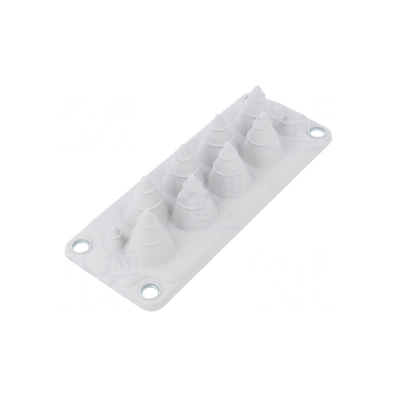 Garnitură gri deschis cu 10 orificii IP54 | Electronic-mag.ro | Componente Electronice