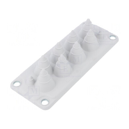 Garnitură gri deschis cu 10 orificii IP54 | Electronic-mag.ro | Componente Electronice