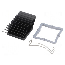 Radiator Extrudat cu Aripioare BGA Negru 32.5x32.5mm | Electronic-mag.ro | Componente Electronice