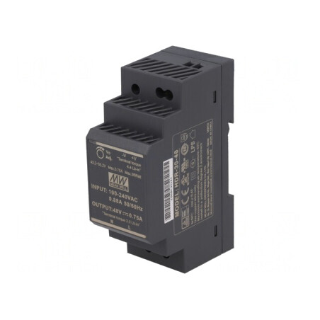 Alimentator Pulsatoriu pentru Șină DIN 36W 48V 0,75A | Electronic-mag.ro | Componente Electronice