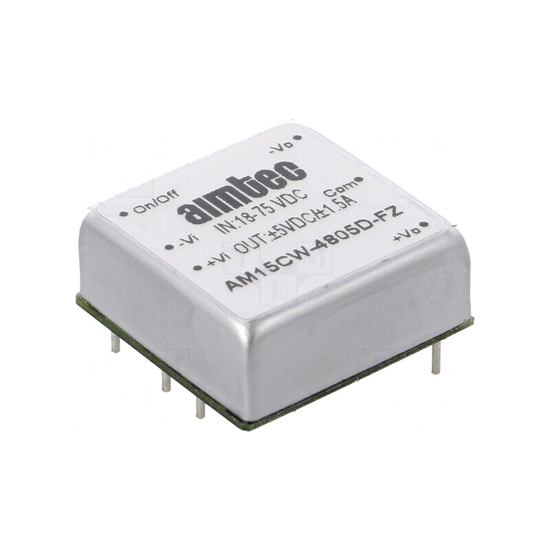 Convertor DC/DC 15W 18-75V la 5V/-5V AM15CW-4805D-FZ | Electronic-mag.ro | Componente Electronice Convertor DC/DC 15W 18-75V la 5V/-5V AM15CW-4805D-FZ | Electronic-mag.ro | Componente Electronice