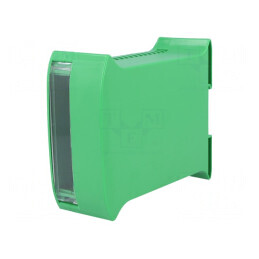 Carcasă verde pentru șină DIN 101x45x120mm