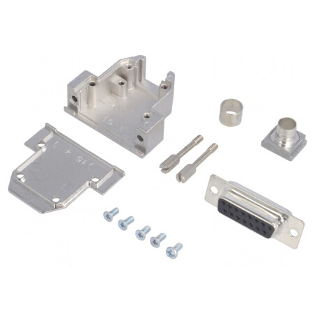 Mufă Mamă D-Sub 15 PIN Neagră pentru Lipire pe Cablu | Electronic-mag.ro | Componente Electronice