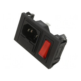 Conector Alimentare AC Tată 10A 250VAC IEC 60320 | Electronic-mag.ro | Componente Electronice