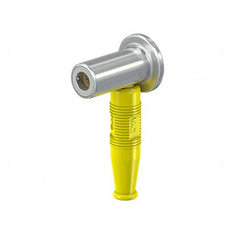 Conector Banană 6mm Soclu Galben Crimpat Medical