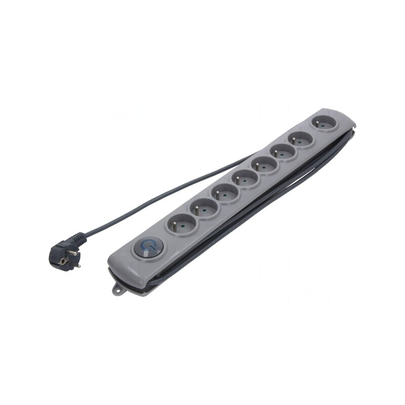 Prelungitor cu protecție la supratensiune, 8 prize, 10A | Electronic-mag.ro | Componente Electronice