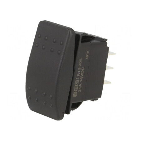 Comutator Basculant DP3T 20A/14VDC Negru IP56 | Electronic-mag.ro | Componente Electronice