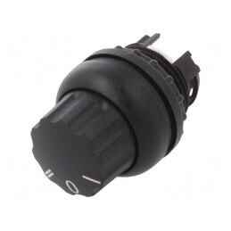 Comutator Rotativ 22mm Negru 3 Poziții | Electronic-mag.ro | Componente Electronice