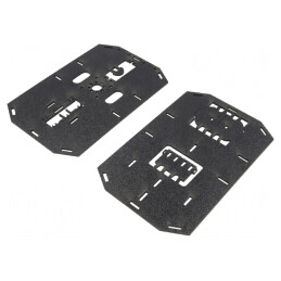 Şasiu cu roţi neagră 196x126x44mm ABS | Electronic-mag.ro | Componente Electronice