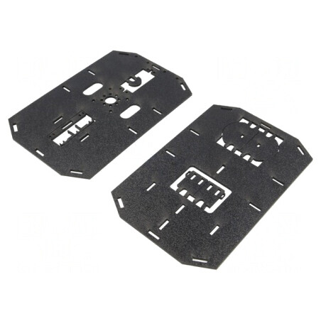 Şasiu cu roţi neagră 196x126x44mm ABS | Electronic-mag.ro | Componente Electronice