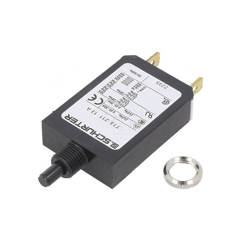 Întrerupător de Supracurent 13A SPST IP40 240VAC/28VDC | Electronic-mag.ro | Componente Electronice