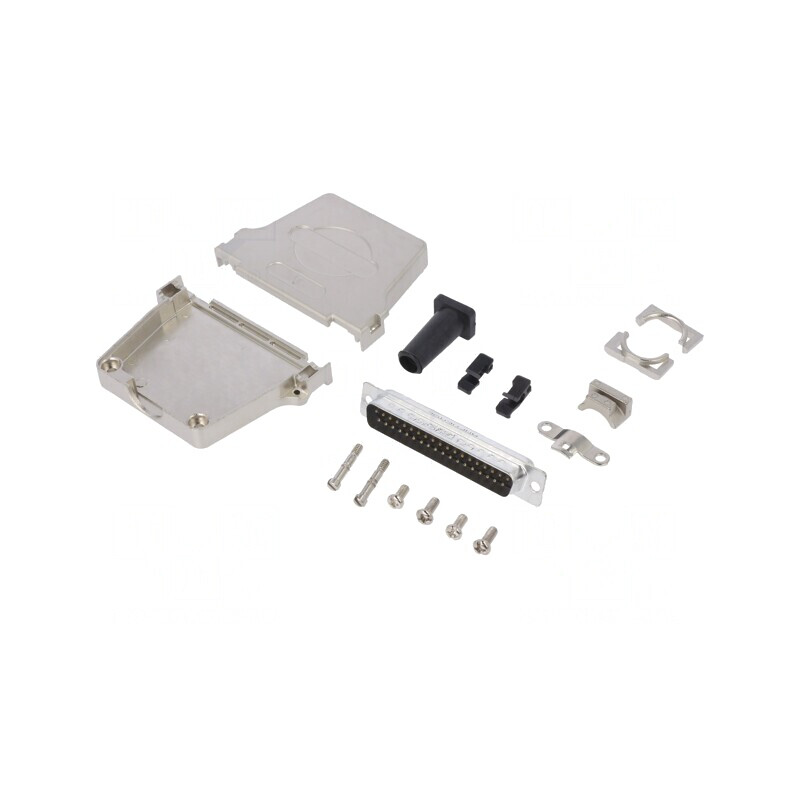 Conector D-Sub 37-Pini Tată Drept Lipire pe Cablu Gold Flash UNC 4-40 | Electronic-mag.ro | Componente Electronice