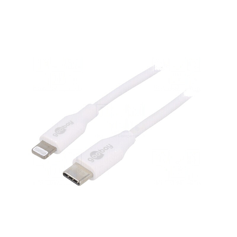 Cablu USB-C la Lightning 1m Alb 87W | Electronic-mag.ro | Componente Electronice