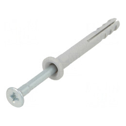 Plastic Anchor with Flange and Zinc-Plated Screw 5x40