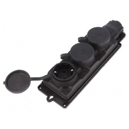 Conector Alimentare AC 2P+PE 250V 16A IP44 Negru | Electronic-mag.ro | Componente Electronice