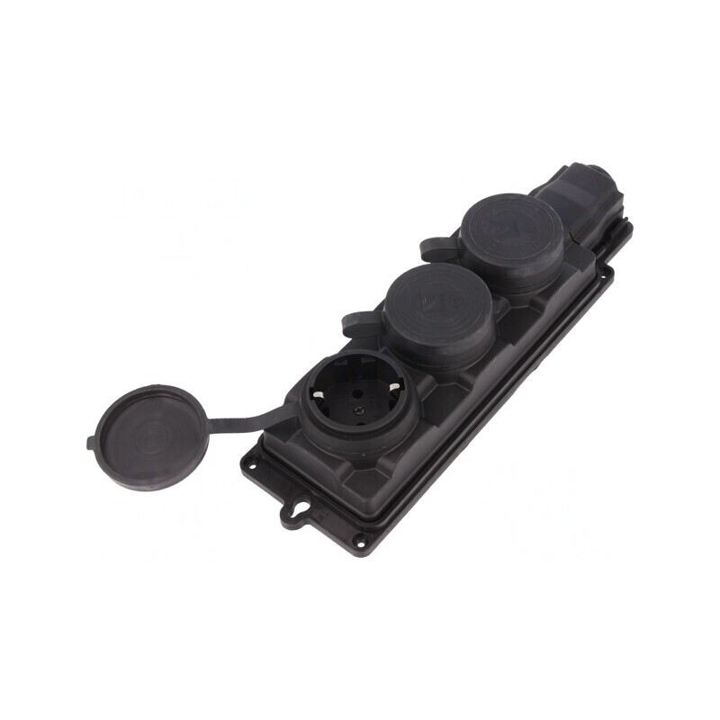 Conector Alimentare AC 2P+PE 250V 16A IP44 Negru | Electronic-mag.ro | Componente Electronice