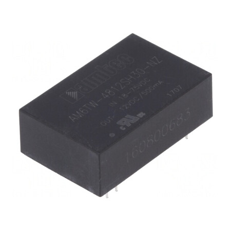 Convertor DC/DC 6W 18-75V la 12V 500mA DIP24 | Electronic-mag.ro | Componente Electronice