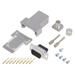 Mufă D-Sub 9 PIN Crimpată Neagră pe Cablu | Electronic-mag.ro | Componente Electronice