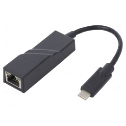 Adaptor USB-C la RJ45, Negru, 0.2m