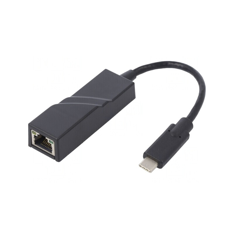 Adaptor USB-C la RJ45, Negru, 0.2m | Electronic-mag.ro | Componente Electronice