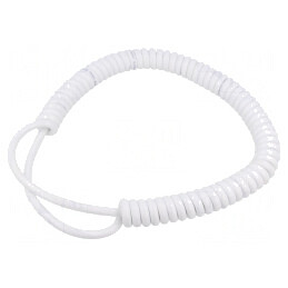 Cablu Spiralat PUR Alb 0,5m-1,75m 300V/500V 3G1mm²
