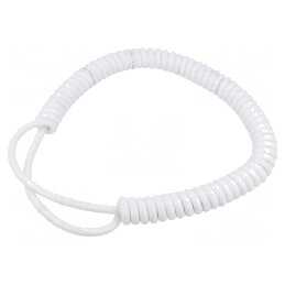 Cablu Spiralat PUR Alb 0,5m-1,75m 300V/500V 3G1mm² | Electronic-mag.ro | Componente Electronice