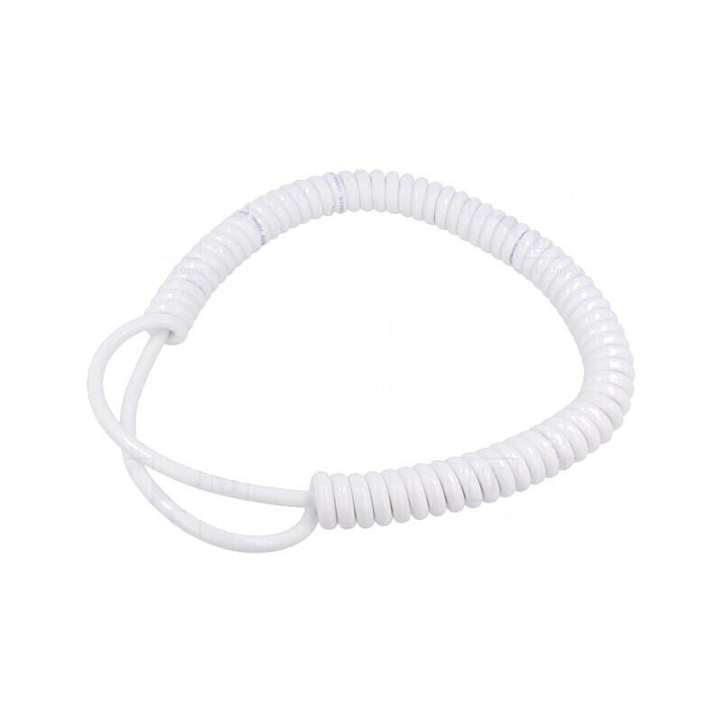 Cablu Spiralat PUR Alb 0,5m-1,75m 300V/500V 3G1mm² | Electronic-mag.ro | Componente Electronice