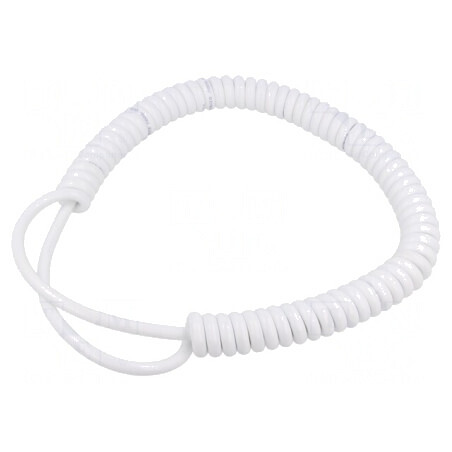 Cablu Spiralat PUR Alb 0,5m-1,75m 300V/500V 3G1mm² | Electronic-mag.ro | Componente Electronice