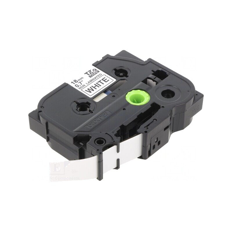 Bandă adezivă albă 18mm x 8m text negru TZE-N241 | Electronic-mag.ro | Componente Electronice