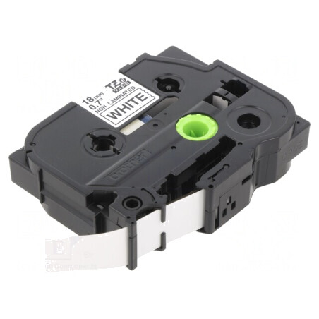 Bandă adezivă albă 18mm x 8m text negru TZE-N241 | Electronic-mag.ro | Componente Electronice