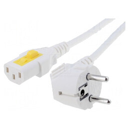 Cablu Alimentare 3m Alb CEE 7/7 la IEC C13 | Electronic-mag.ro | Componente Electronice
