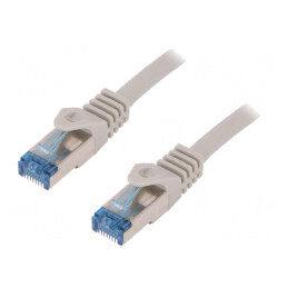 Patch Cord S/FTP Cat 6a Cu LSZH Gri 15m 26AWG