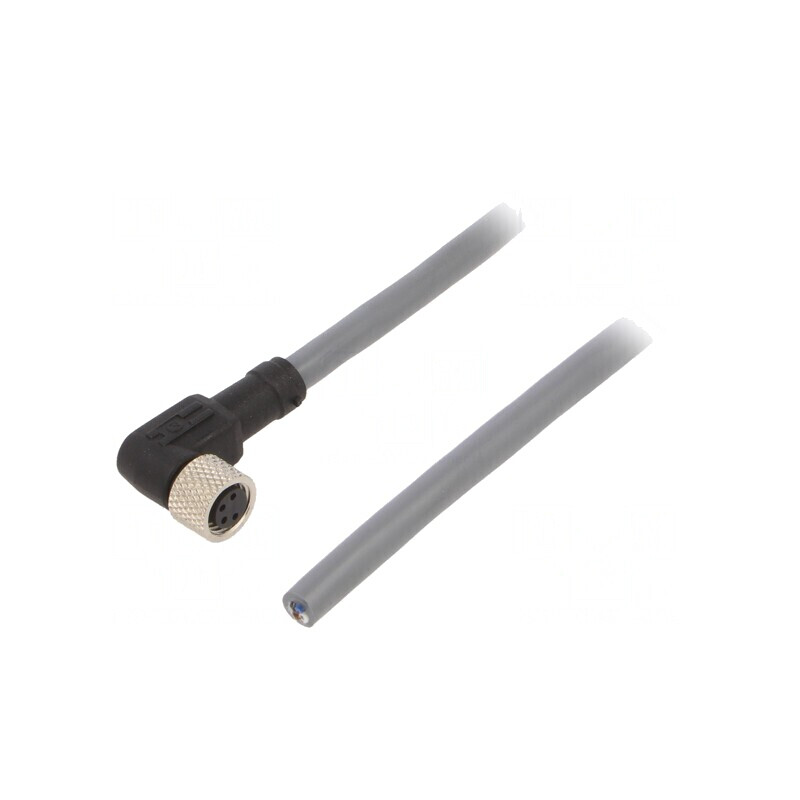 Cablu de conectare M8 unghi 5m 36VAC 2.2A PUR | Electronic-mag.ro | Componente Electronice