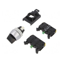 Comutator Rotativ Negru 22mm 3 Pozitii IP65 | Electronic-mag.ro | Componente Electronice