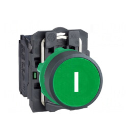 Comutator Apăsare 22mm Verde 1NO | Electronic-mag.ro | Componente Electronice