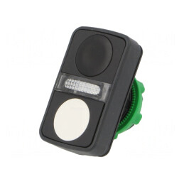 Comutator dublu 22mm alb/negru IP66 | Electronic-mag.ro | Componente Electronice