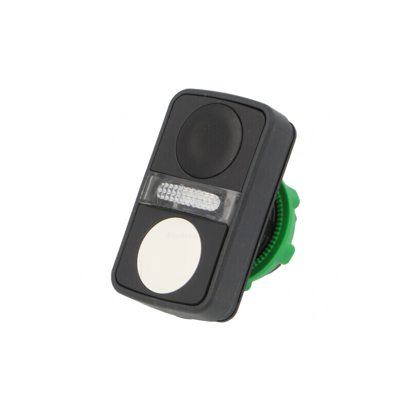 Comutator dublu 22mm alb/negru IP66 | Electronic-mag.ro | Componente Electronice