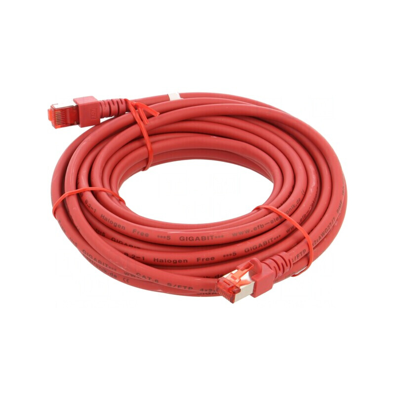 Patch cord S/FTP Cat6 LSZH Roșu 7.5m | Electronic-mag.ro | Componente Electronice