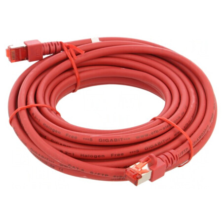 Patch cord S/FTP Cat6 LSZH Roșu 7.5m | Electronic-mag.ro | Componente Electronice