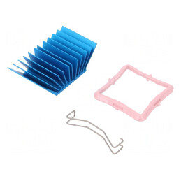 Radiator extrudat cu aripioare BGA albastru 33x33mm | Electronic-mag.ro | Componente Electronice
