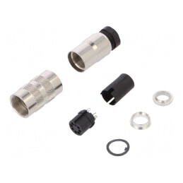 Conector M16 Mufă Mamă 7 Pin Ecranat Argintat 5A IP67 | Electronic-mag.ro | Componente Electronice