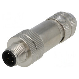 Mufă M12 4 PIN D-Ethernet IP65 250V Drept pe Cablu | Electronic-mag.ro | Componente Electronice