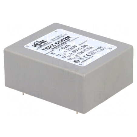 Transformator încapsulat 6VA 230V 6V 500mA PCB | Electronic-mag.ro | Componente Electronice