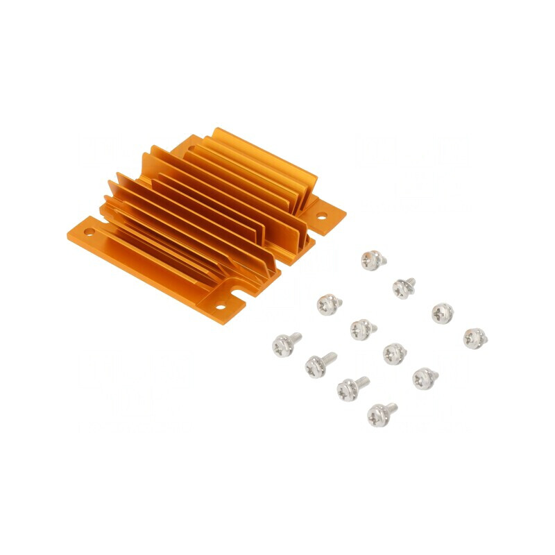 Radiator extrudat cu aripioare BGA aurie 61mm x 58mm | Electronic-mag.ro | Componente Electronice